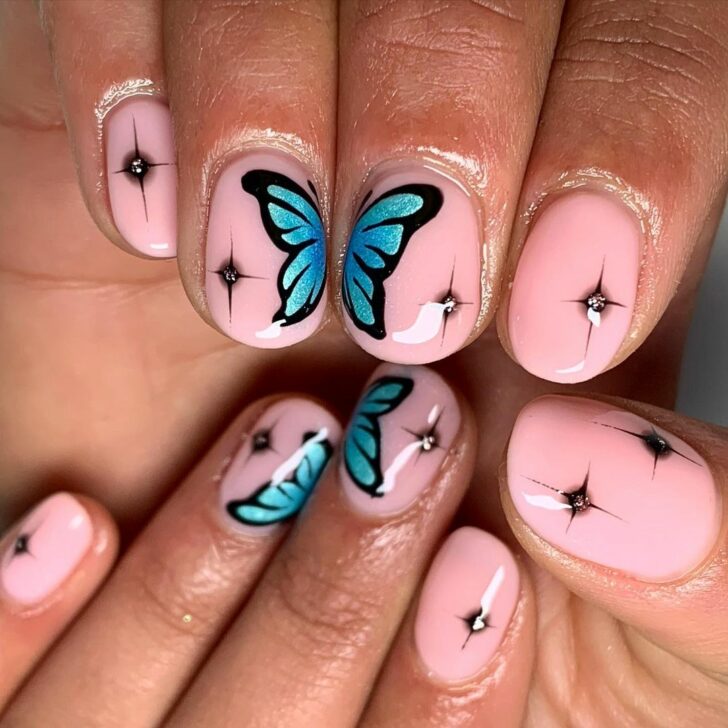 Ongles papillon simples