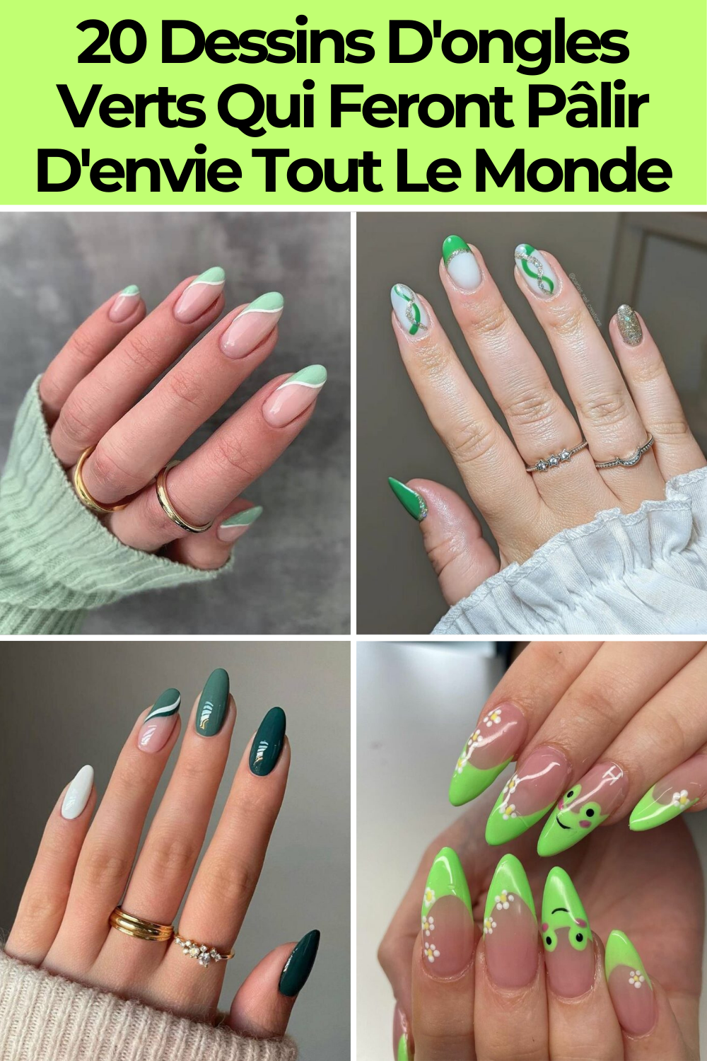 20 Dessins D'ongles Verts Qui Feront Pâlir D'envie Tout Le Monde